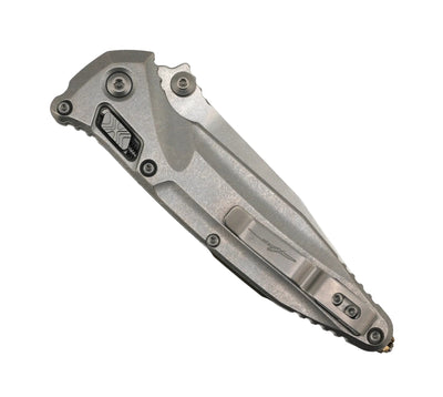 Microtech 159RL-10SMS2 Marfione Select Socom Delta RAM-LOK Folding Knife 4" M390MK Stonewashed Blade Contoured Titanium Handles Bronze Accents Reversible Clip