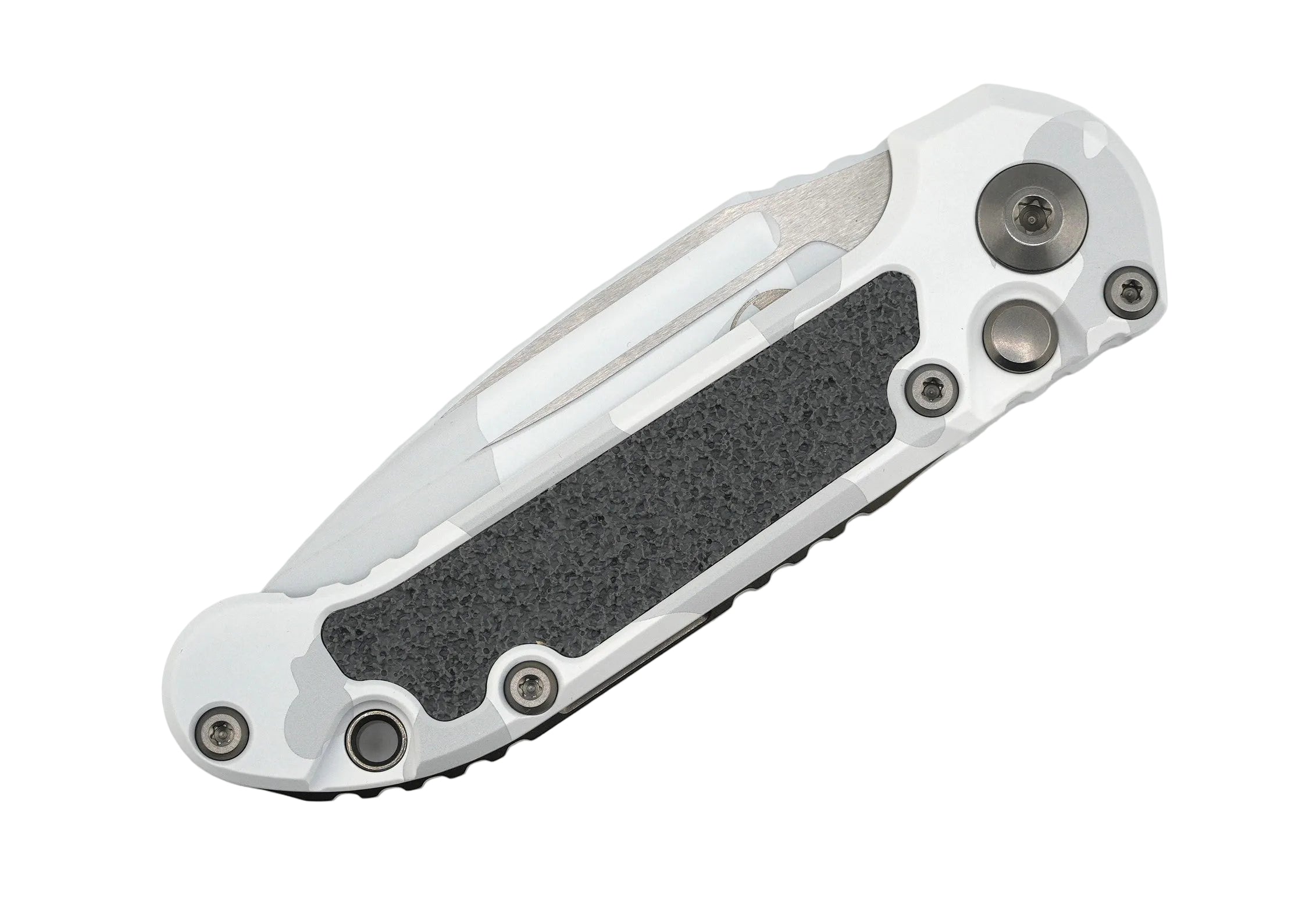 Microtech Knives LUDT Gen III Arctic Camo Drop Point Low Polish Accents 1135-1LPACS-D22