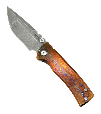 Custom Chaves Redencion Street Titanium Acid Washed Tanto Knife "Zeus's Fury"