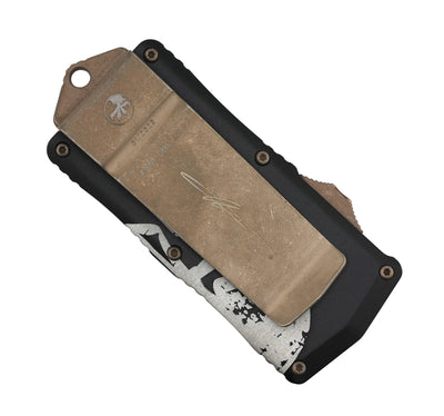 Microtech Exocet Bronze Molon Labe OTF AUTO Knife 1.98" Tanto Blade 158-13MLS