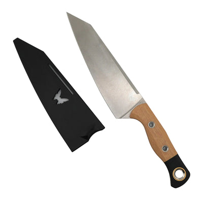 Benchmade 4070-02 Wildcoast Master Utility Kitchen Fixed Blade 6.83" CPM 154-Stonewashed w/ Maple Valley Richlite - Black G10 Bolster