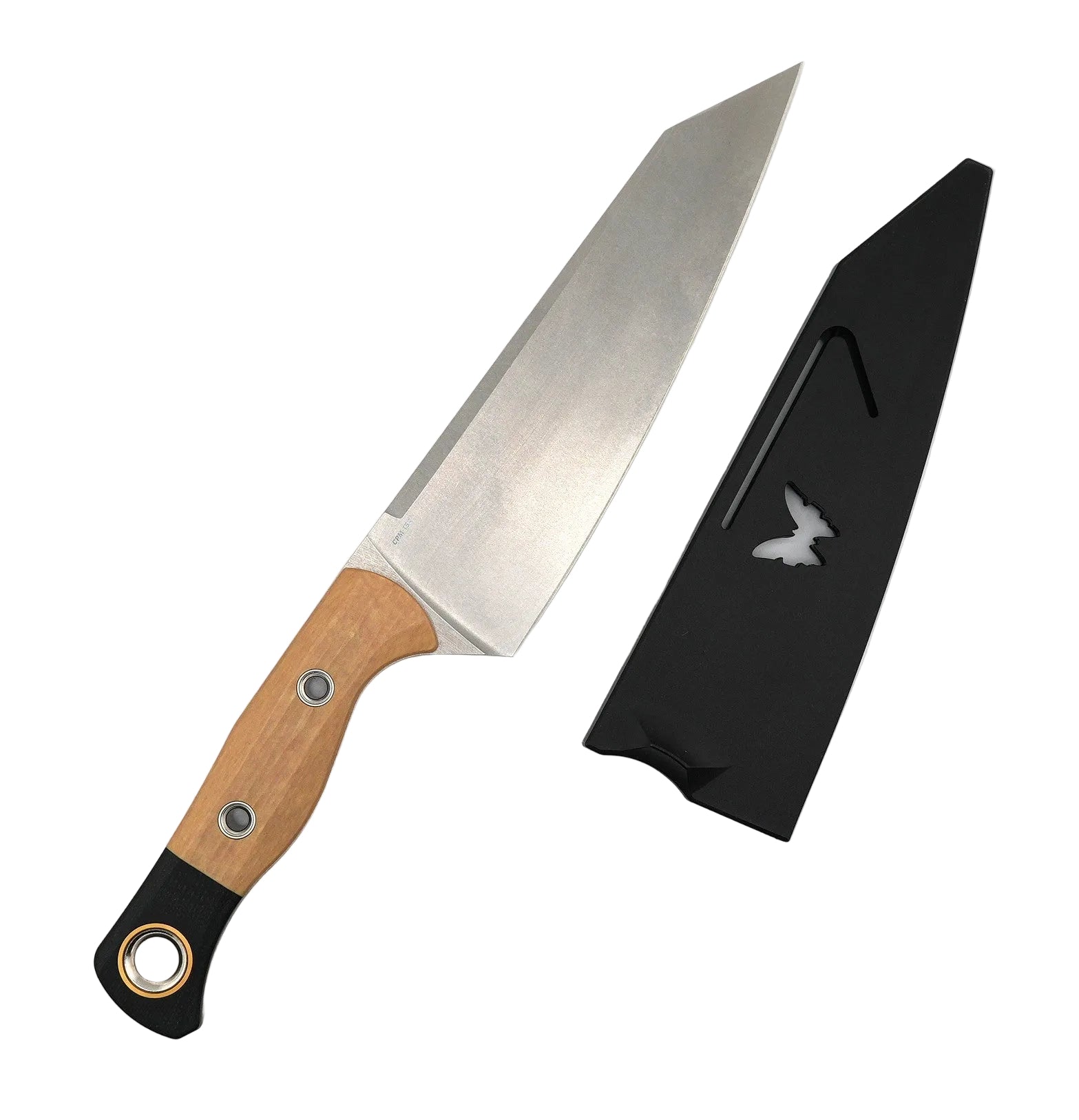 Benchmade 4070-02 Wildcoast Master Utility Kitchen Fixed Blade 6.83" CPM 154-Stonewashed w/ Maple Valley Richlite - Black G10 Bolster