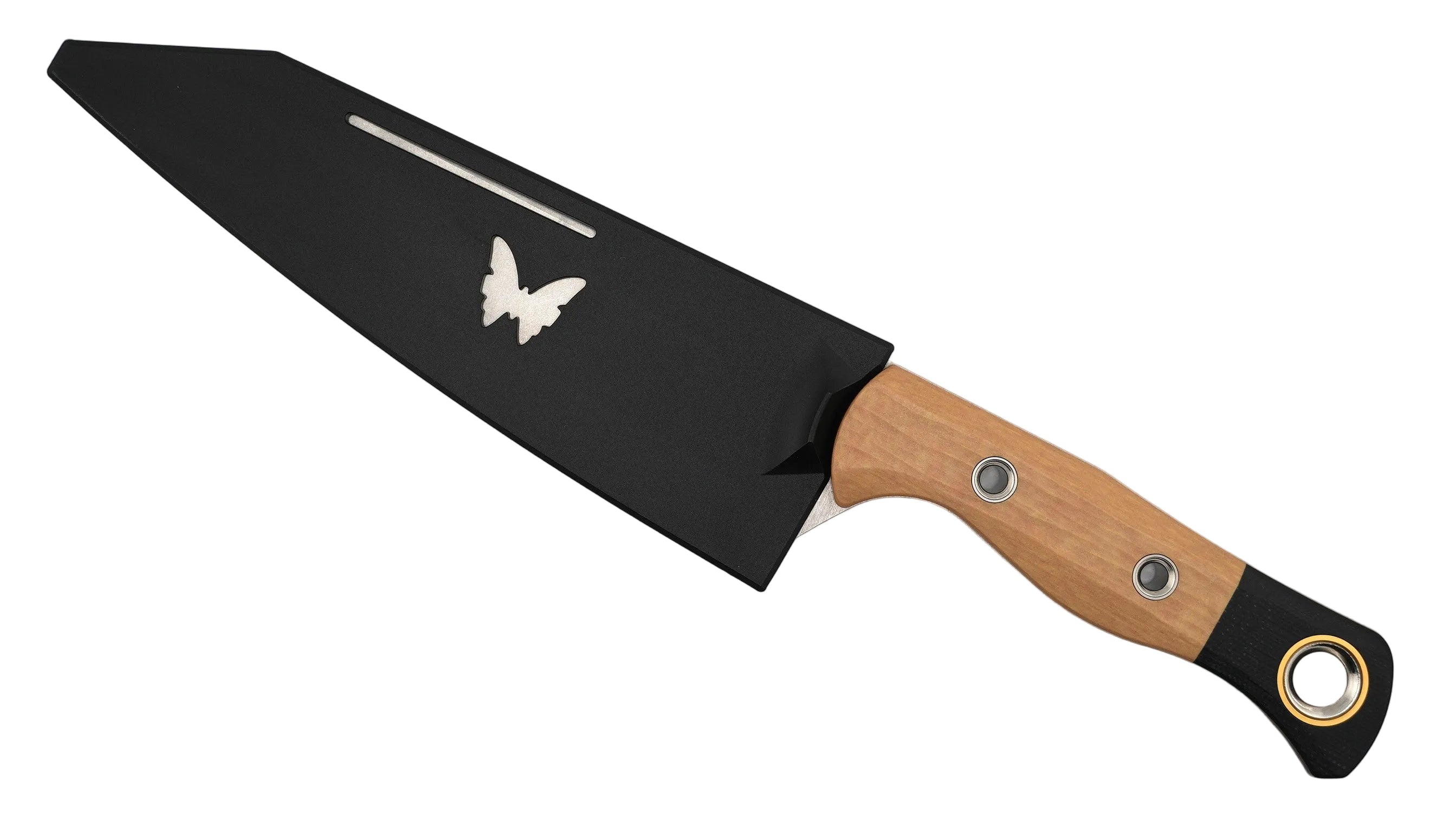 Benchmade 4070-02 Wildcoast Master Utility Kitchen Fixed Blade 6.83" CPM 154-Stonewashed w/ Maple Valley Richlite - Black G10 Bolster