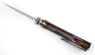 Custom Chaves Knives RCK9 Frame Lock Knife Heat Antropic Titanium 3.25" Satin M390 (Poison Dart)