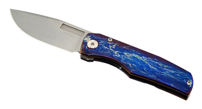 Custom Heat Antropic Vero Nova Mini Folding Knife Stonewash Blade