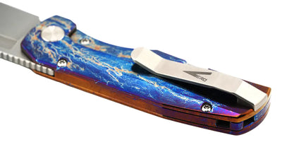 Custom Heat Antropic Vero Nova Mini Folding Knife Stonewash Blade