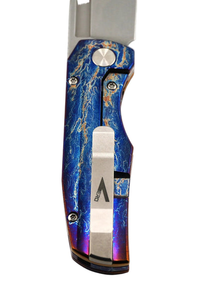 Custom Heat Antropic Vero Nova Mini Folding Knife Stonewash Blade