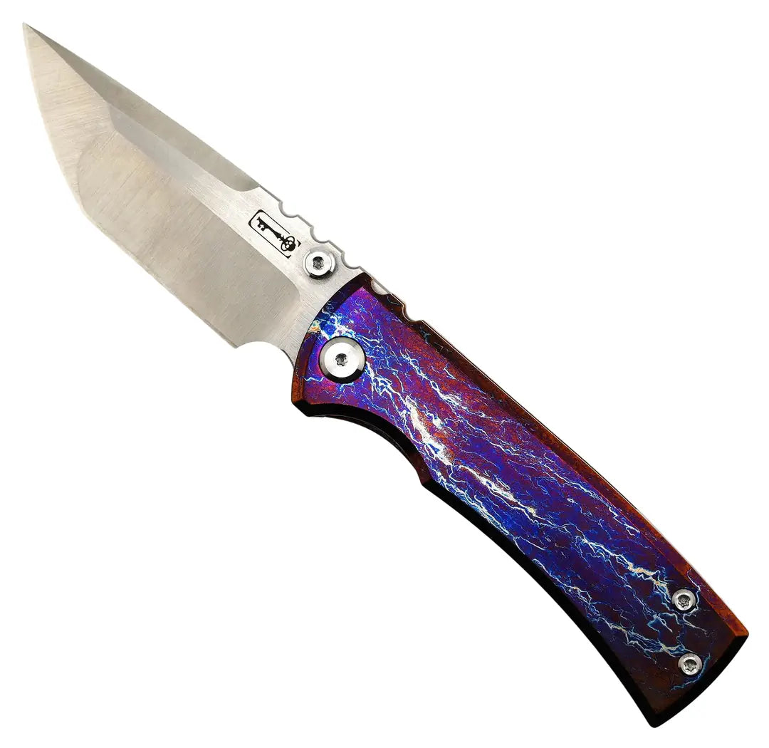 Custom Chaves Redencion Street Titanium Tanto Knife "Oil Spill"