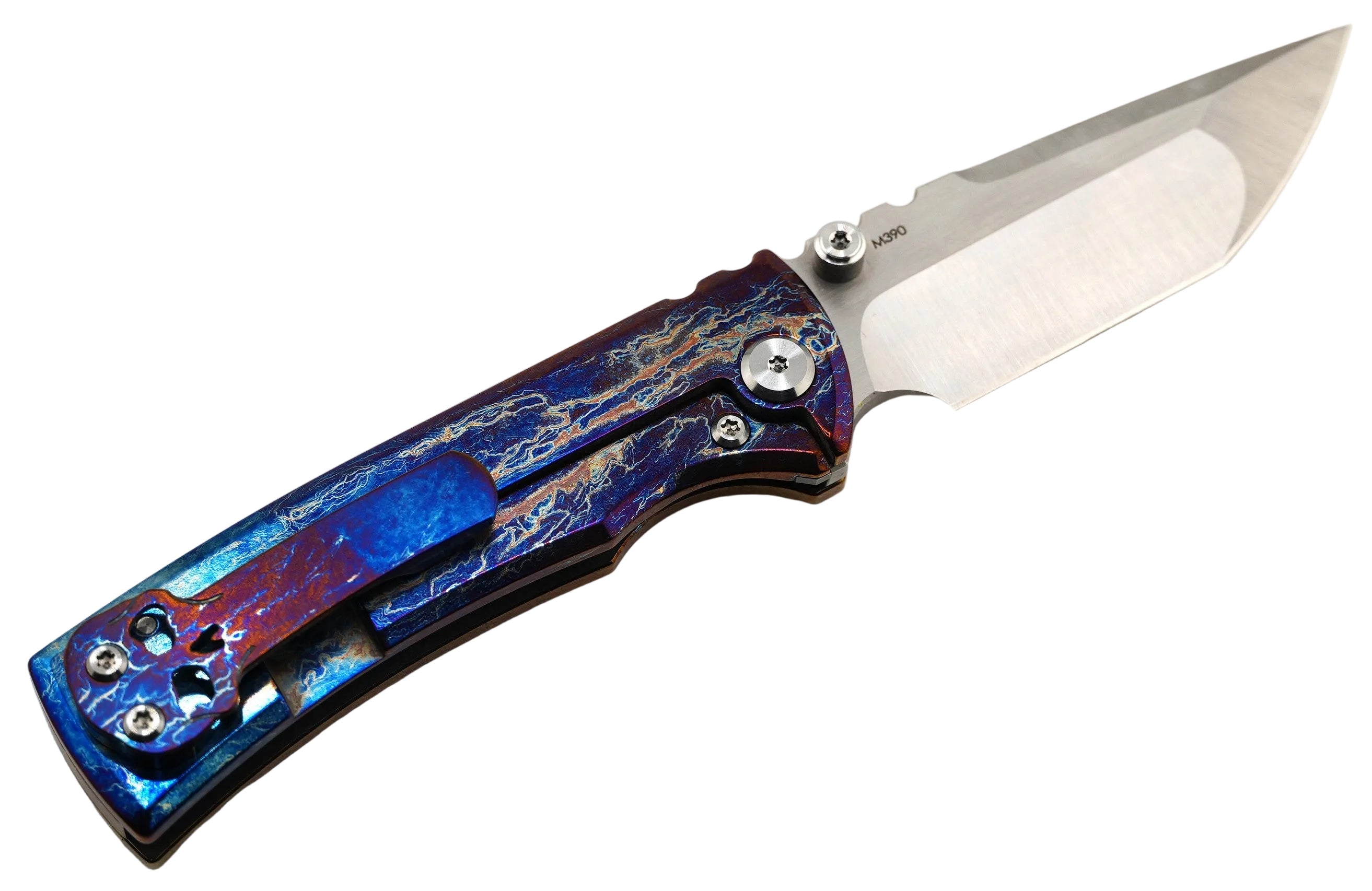 Custom Chaves Redencion Street Titanium Tanto Knife "Oil Spill"