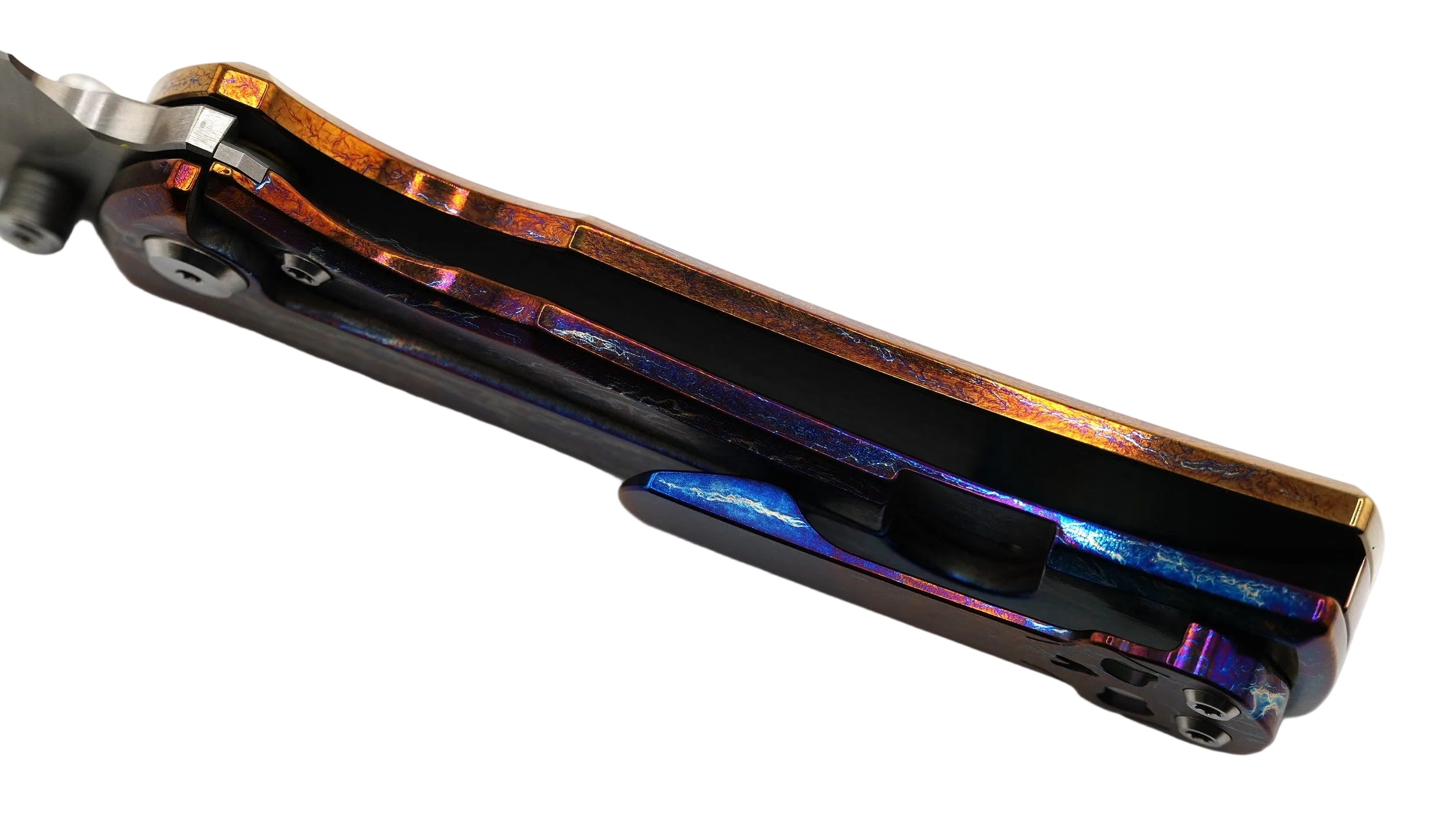 Custom Chaves Redencion Street Titanium Tanto Knife "Oil Spill"