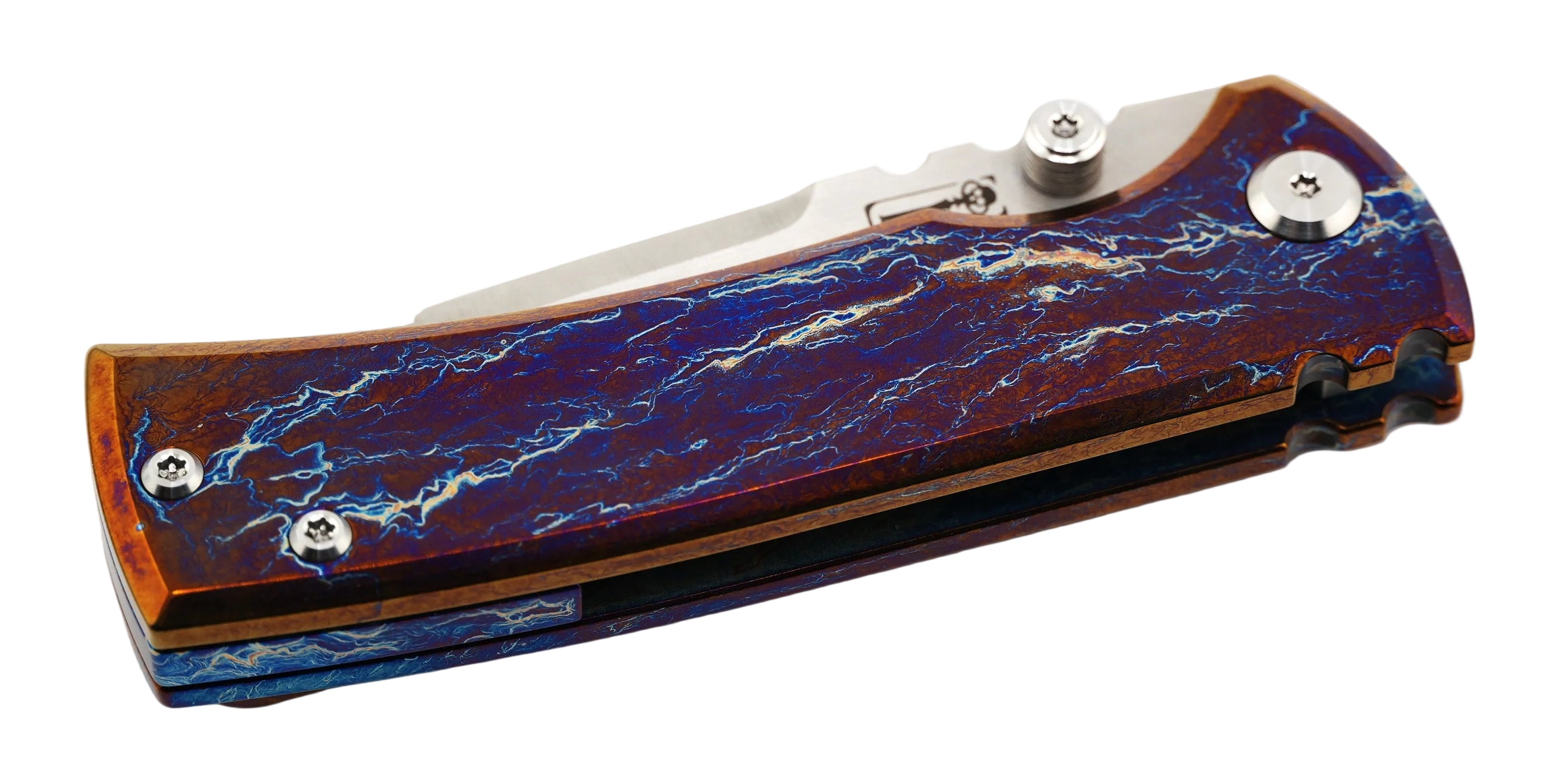 Custom Chaves Redencion Street Titanium Tanto Knife "Oil Spill"