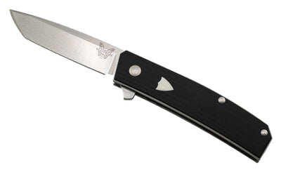 Benchmade Tengu Flipper 601 Jared Oeser Satin 20CV Tanto Knife Black over White G10 (Discontinued)