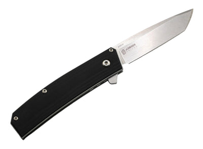Benchmade Tengu Flipper 601 Jared Oeser Satin 20CV Tanto Knife Black over White G10 (Discontinued)