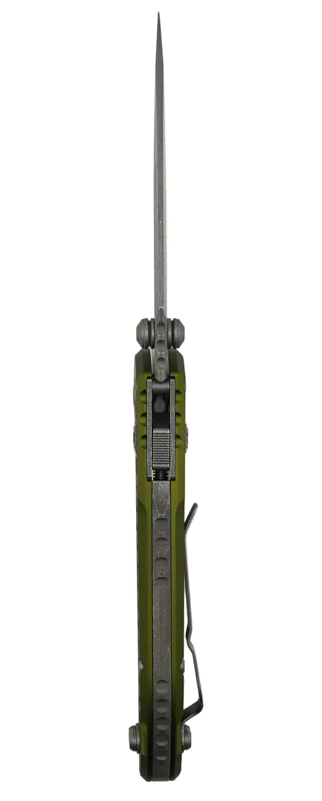Microtech LUDT RAM-LOK Manual Folding Knife 3.45" M390MK Apocalypse Single Edge OD Green Frag Aluminum Handles