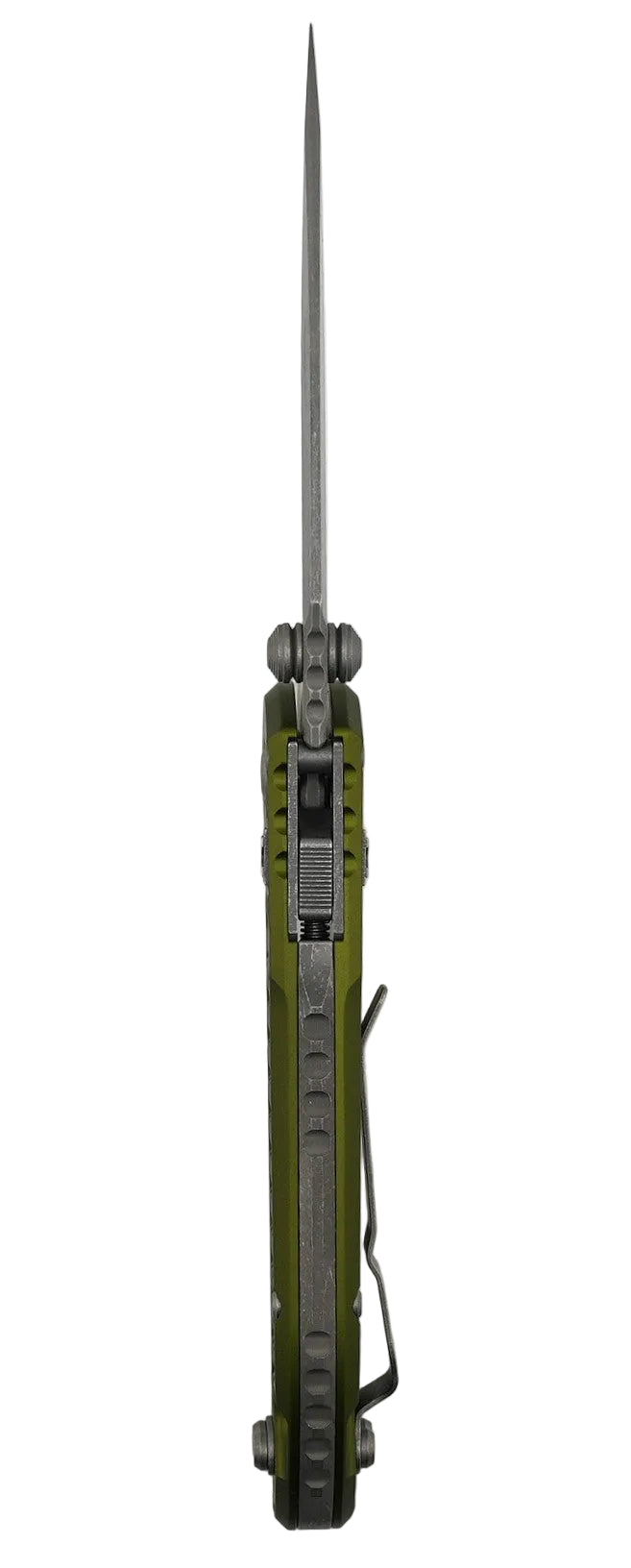 Microtech LUDT RAM-LOK Manual Folding Knife 3.45" M390MK Apocalypse Single Edge OD Green Frag Aluminum Handles