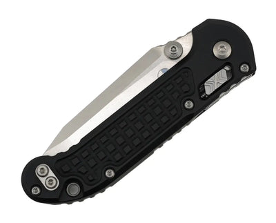 Microtech LUDT RAM-LOK Manual Folding Knife 3.45" M390MK Stonewashed Tanto Black Frag Aluminum Handles