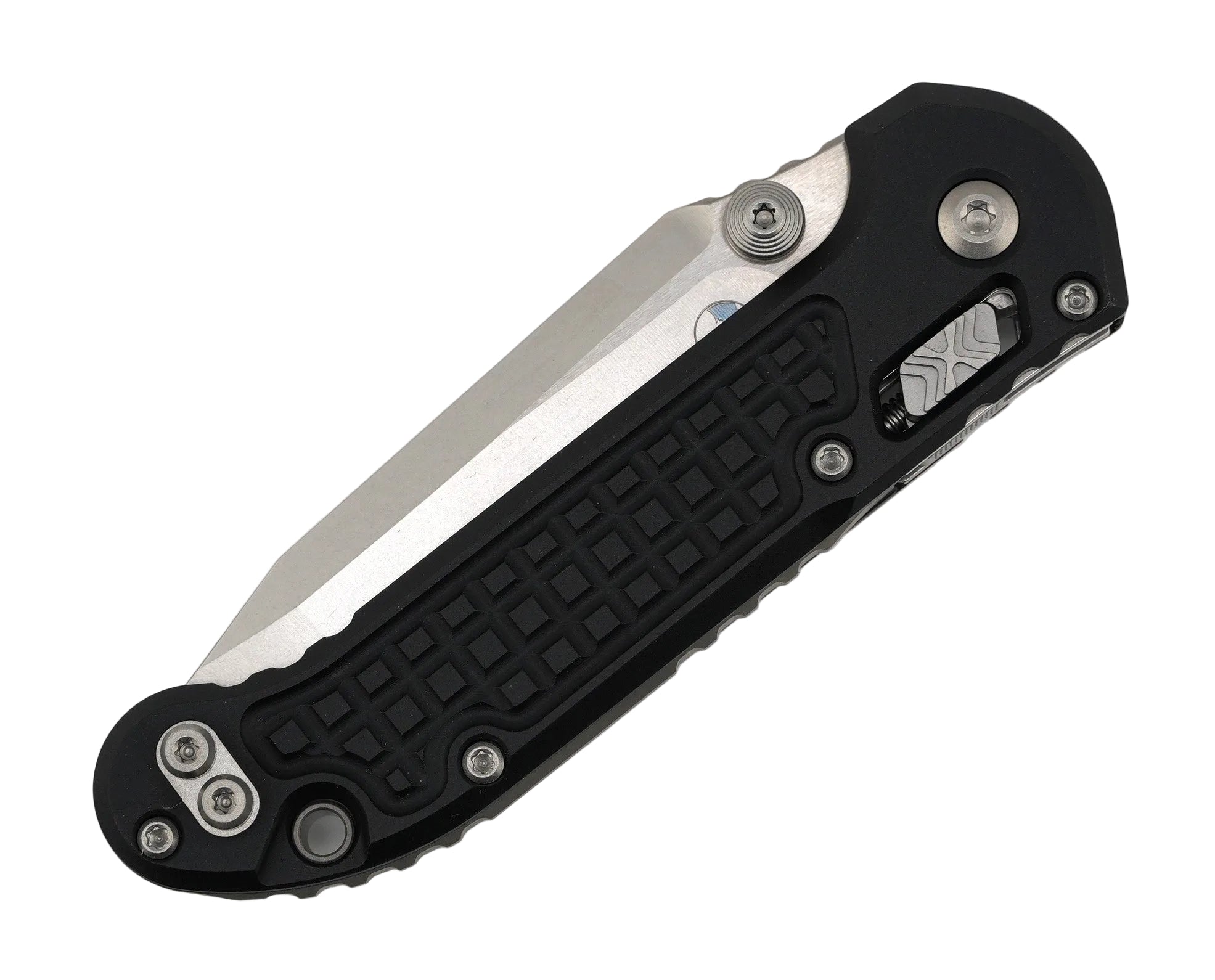 Microtech LUDT RAM-LOK Manual Folding Knife 3.45" M390MK Stonewashed Tanto Black Frag Aluminum Handles