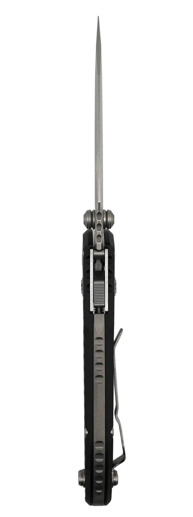 Microtech LUDT RAM-LOK Manual Folding Knife 3.45" M390MK Stonewashed Tanto Black Frag Aluminum Handles