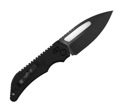 Heretic Knives Koschei Cross Bar Lock Folding Knife Black Aluminum 3.5" DLC H061-6A-T