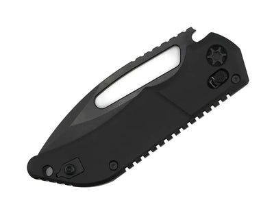 Heretic Knives Koschei Cross Bar Lock Folding Knife Black Aluminum 3.5" DLC H061-6A-T