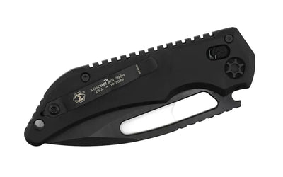 Heretic Knives Koschei Cross Bar Lock Folding Knife Black Aluminum 3.5" DLC H061-6A-T