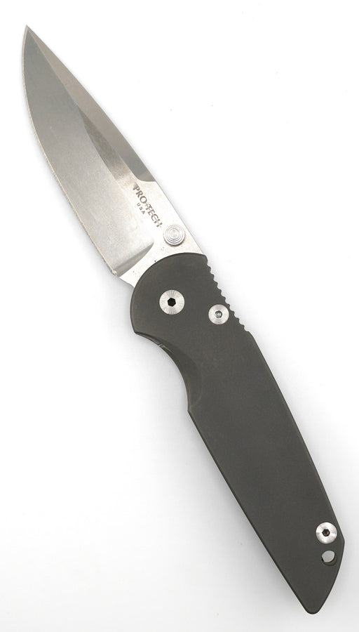Pro-Tech 7701 TR-3 Integrity Manual Folding Knife 3.5" S35VN Two-Tone Plain Blade Blasted Titanium Handles Frame Lock (USA) from NORTH RIVER OUTDOORS
