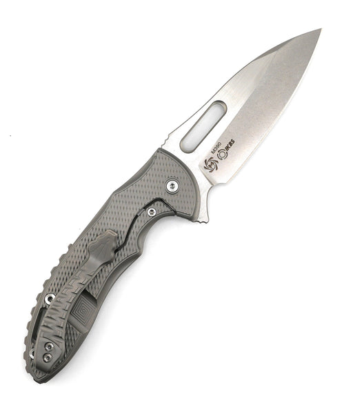 Mechforce Rick Lala Collab Sentry Folding Knife Diamond Plate Titanium Handle M390 from NORTH RIVER OUTDOORS