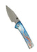Custom Chaves Scapegoat Street Frame Lock Folding Knife Heat Antropic Ti Handles (3.50" Bohler M390) (Tropical Blue) from NORTH RIVER OUTDOORS