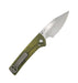 Custom Chaves Scapegoat Street Frame Lock Folding Knife Smooth Ti Handles (3.50" Bohler M390) ST/SG/SWTI/BF (Olive Green Anodization) from NORTH RIVER OUTDOORS