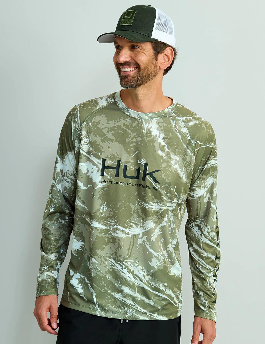 Huk Mossy Oak Pursuit Performance Crew (Mossy Oak Stormwater Freshwater) - NORTH RIVER OUTDOORS