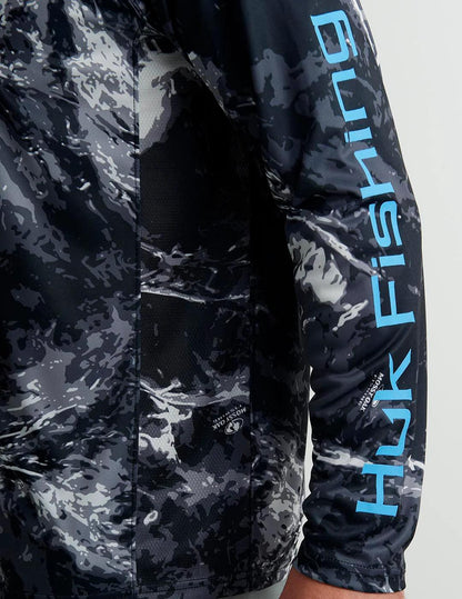 Huk Mossy Oak Pursuit Performance Crew (Mossy Oak Stormwater Midnight) - NORTH RIVER OUTDOORS