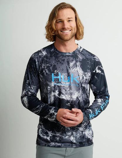 Huk Mossy Oak Pursuit Performance Crew (Mossy Oak Stormwater Midnight) - NORTH RIVER OUTDOORS