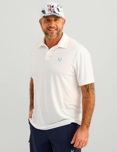 Huk Icon Performance Polo (White) - NORTH RIVER OUTDOORS