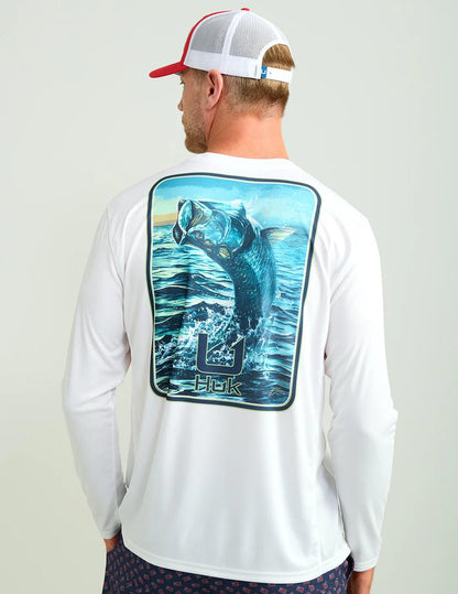 Huk KC Pursuit Art Series Performance Crew (White Tarpon) - NORTH RIVER OUTDOORS