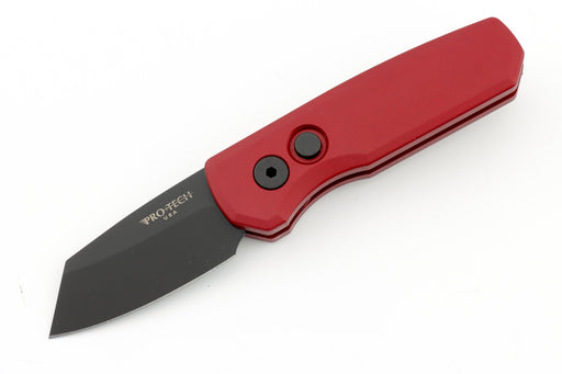 Pro-Tech Runt 5 R5403-RED Black Magnacut DLC Reverse Tanto Red Handles (USA) from NORTH RIVER OUTDOORS
