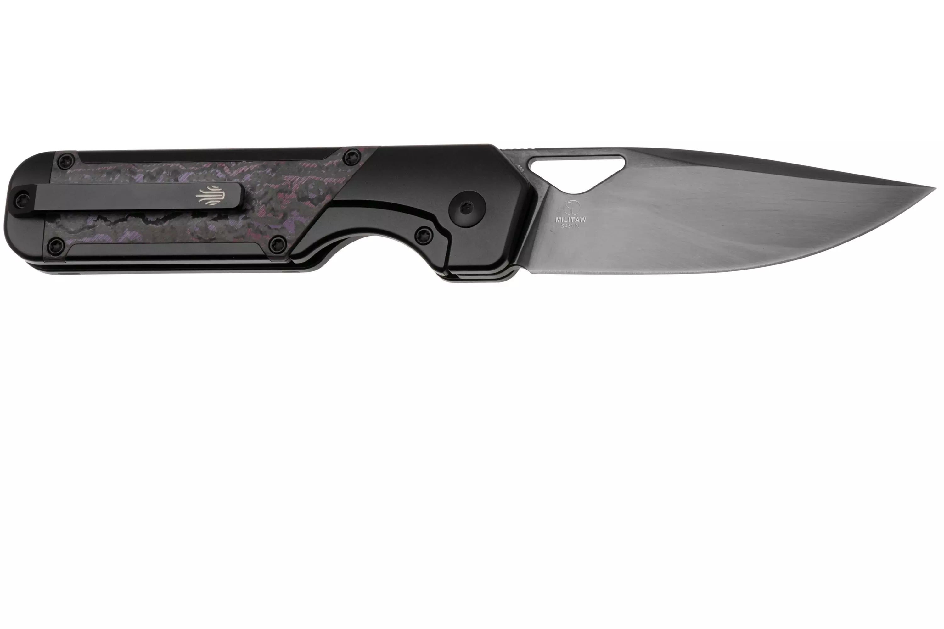 Kizer Militaw Frame Lock Knife Black Ti/ Purple Haze FC (3.4" Black) Ki3634A2