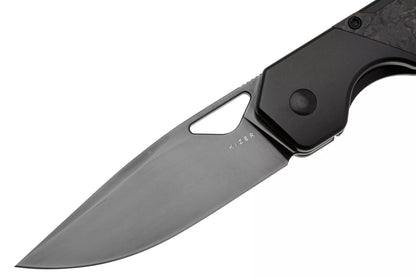 Kizer Militaw Frame Lock Knife Black Ti/ Purple Haze FC (3.4" Black) Ki3634A2