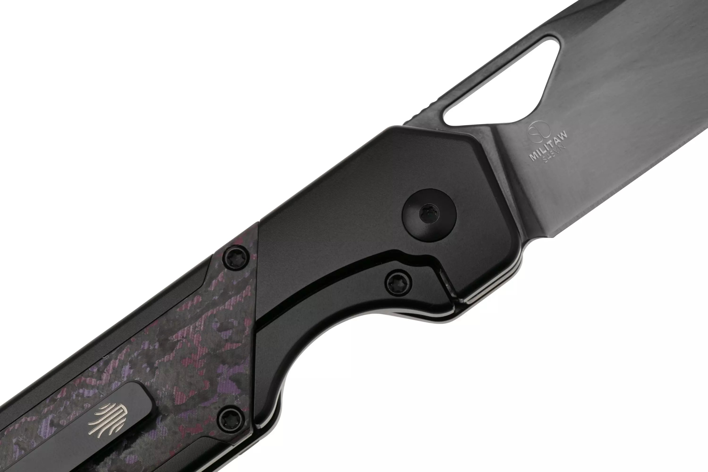 Kizer Militaw Frame Lock Knife Black Ti/ Purple Haze FC (3.4" Black) Ki3634A2