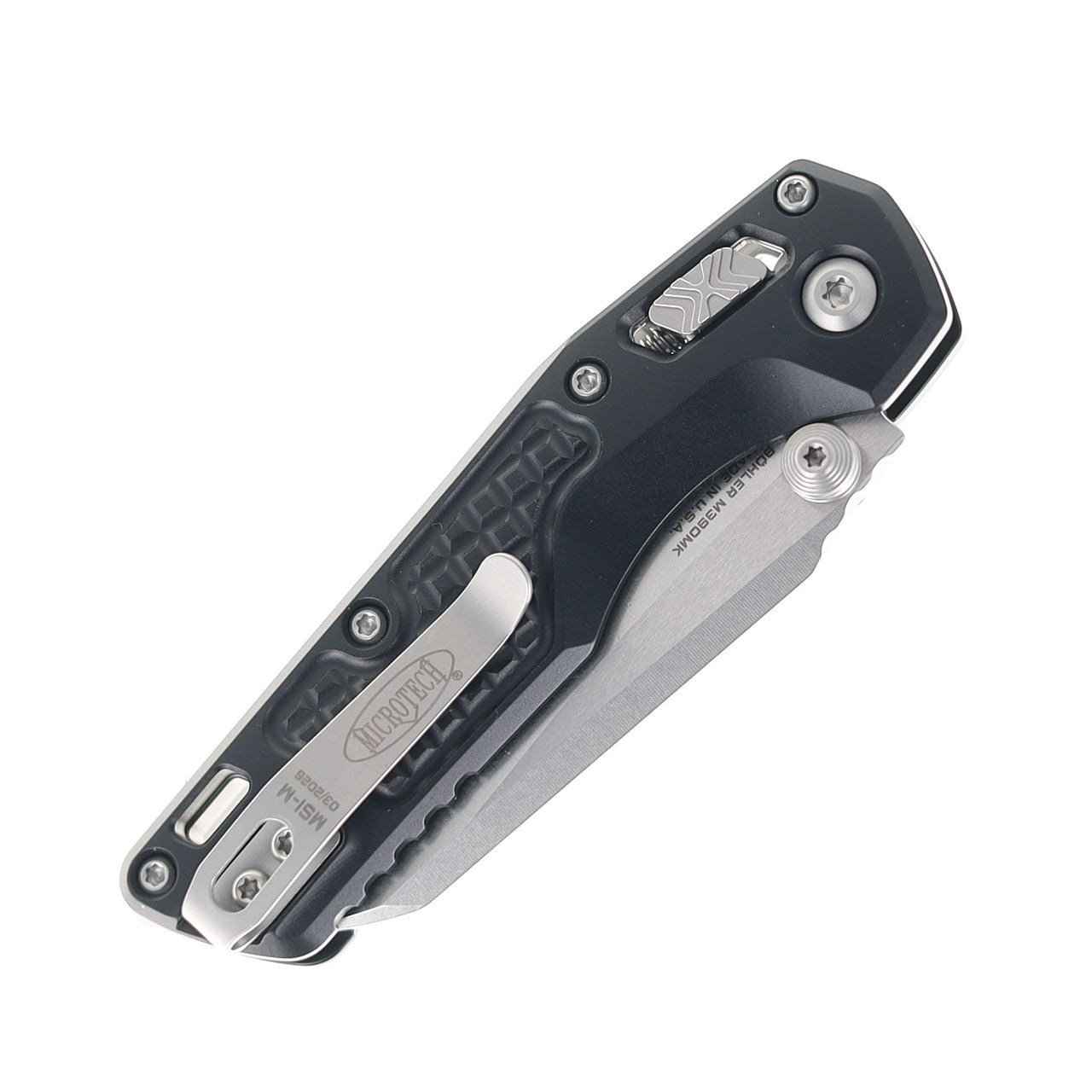 Microtech MSI Mini RAM LOK Black Frag Aluminum Handles Stonewash Blade Finish M390MK Blade 210M-10FR