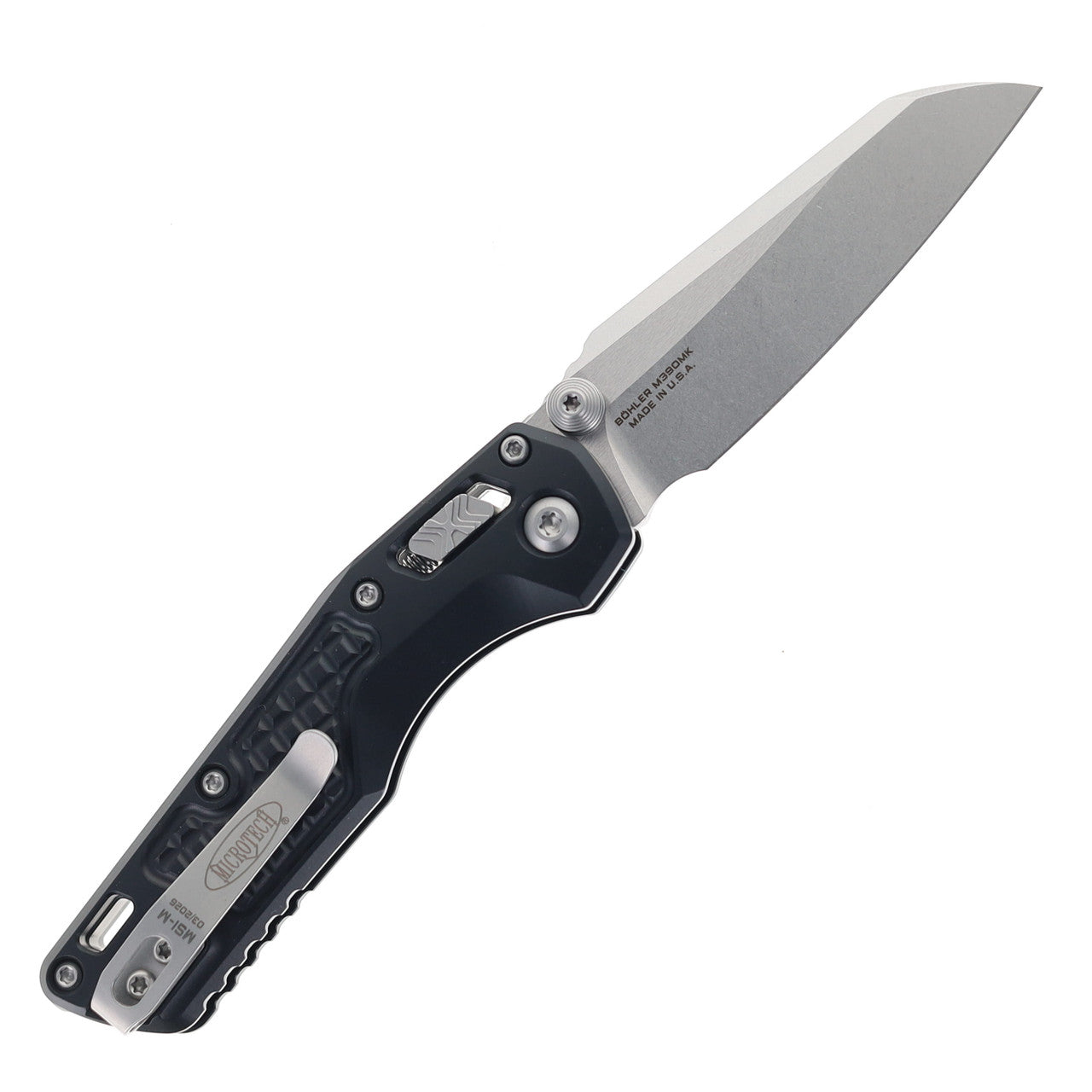 Microtech MSI Mini RAM LOK Black Frag Aluminum Handles Stonewash Blade Finish M390MK Blade 210M-10FR