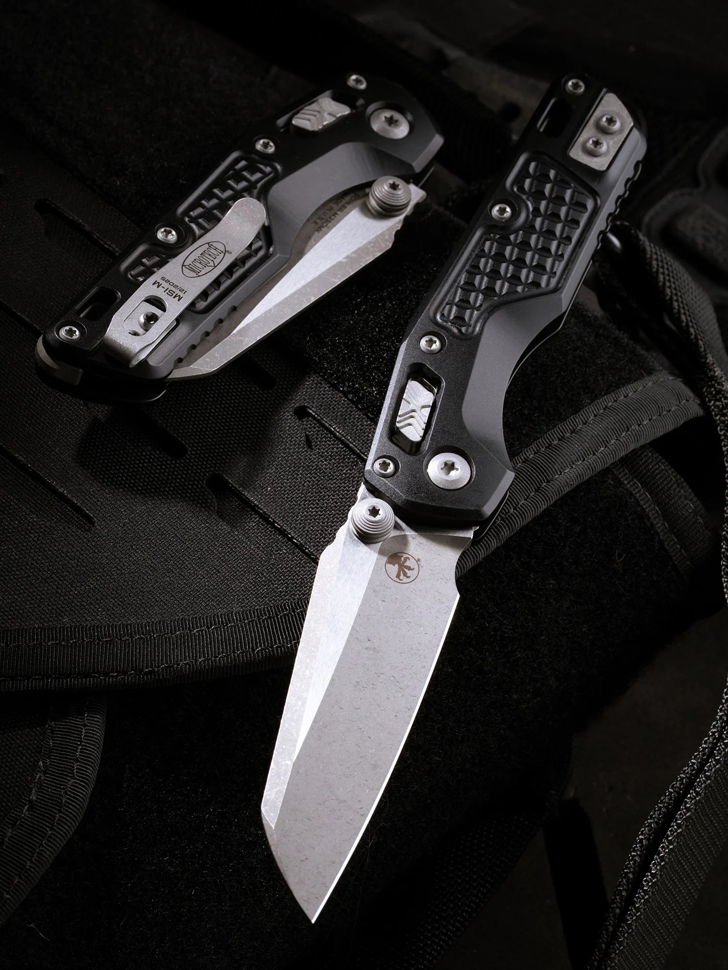 Microtech MSI Mini RAM LOK Black Frag Aluminum Handles Apocalyptic Blade Finish M390MK Blade 210M-10APFR