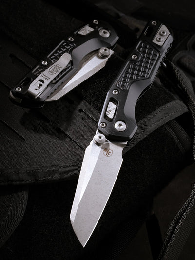 Microtech MSI Mini RAM LOK Black Frag Aluminum Handles Apocalyptic Blade Finish M390MK Blade 210M-10APFR