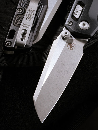 Microtech MSI Mini RAM LOK Black Frag Aluminum Handles Apocalyptic Blade Finish M390MK Blade 210M-10APFR