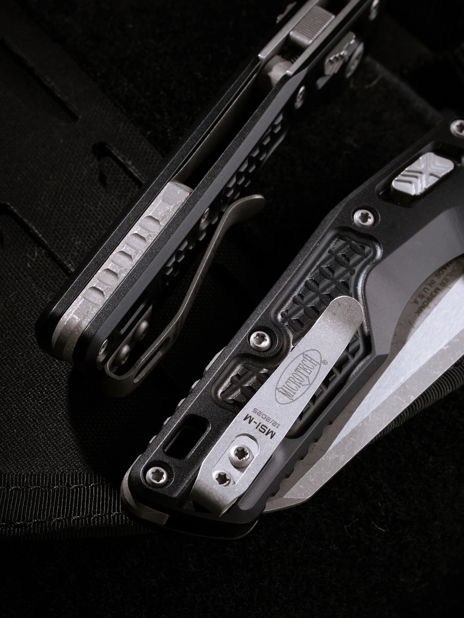 Microtech MSI Mini RAM LOK Black Frag Aluminum Handles Apocalyptic Blade Finish M390MK Blade 210M-10APFR