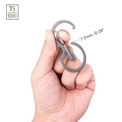 RovyVon U8 Sandblasted Titanium Carabiner, Quick-release Keychain Carabiner / Bottle Opener / Hand Tools - NORTH RIVER OUTDOORS