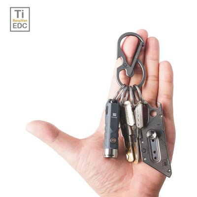 RovyVon U8 Sandblasted Titanium Carabiner, Quick-release Keychain Carabiner / Bottle Opener / Hand Tools - NORTH RIVER OUTDOORS