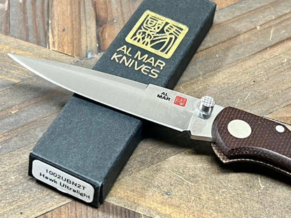 Al Mar Hawk Ultralight AM2BN2T Talon Brown Micarta Folding Knife (Japan) - NORTH RIVER OUTDOORS