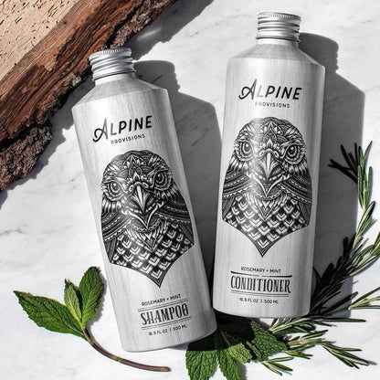 Alpine Shampoo - Rosemary + Mint, 16.9oz (Plastic Free) - NORTH RIVER OUTDOORS