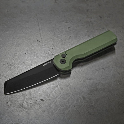 Arcform Slimfoot Auto OD Green Anodize Black Coated 3.1" 154CM Bade (USA) - NORTH RIVER OUTDOORS
