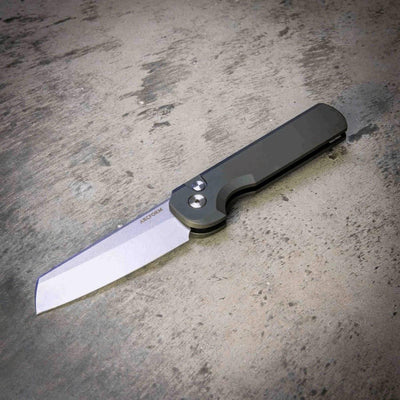 Arcform Slimfoot Auto OD Green Anodize Stonewash 3.1" 154CM Bade (USA) - NORTH RIVER OUTDOORS